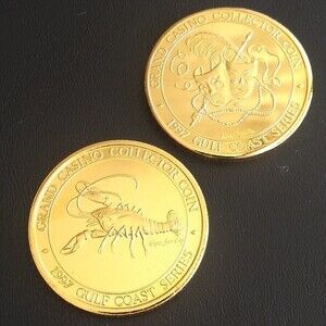 Two Grand Casino Collector Coins 1997 Gulf Coast Series Limited Edition